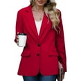 thumbnail image 2 of Sopiago Women's Blazers Stretch Button Lapel Collar Blazer Long Sleeve Work Office Casual Open Front Blazers for Women Business Casual Red,XXL, 2 of 4
