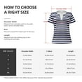 thumbnail image 5 of Naloa Navy Blue And White Stripes Print T-Shirts Short Sleeve V Neck Tees for Women Fashion Tops Trendy Lightweight Soft Casual Summer Outfits Clothes, 5 of 5