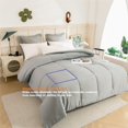 thumbnail image 4 of Cotton blend, Box Stitched Style, Down Alternative Comforter, 300 GSM Fill, Silver Gray, Oversized King, 4 of 7
