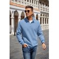 thumbnail image 5 of COOFANDY Mens Quarter Zip Pullover Quilted Sweatshirt Knit Long Sleeve Mock Neck Sweater Polo with Pocket, 5 of 6