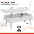 thumbnail image 3 of Walsunny Lift Top Coffee Tables Wooden with Storage 39.4" Farmhouse Rustic Wood Coffee Table for Living Room Reception Room Apartment Office White, 3 of 7