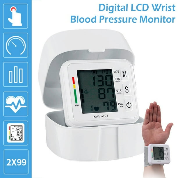 Willstar 1Set Digital LCD Wrist Blood Pressure Monitor Heart Beat Rate