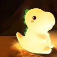 thumbnail image 3 of Luz nocturna de dinosaurios para niños, luces nocturnas para niños de 7 colores para lámpara, decoración de habitación de dinosaurios de silicona para niños, lámpara de noche con batería rec, 3 of 4