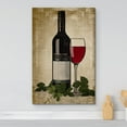 thumbnail image 2 of wall26 - Canvas Wall Art - Red Wine Bottle and Glass on Vintage Background - Gallery Wrap Modern Home Decor | Ready to Hang - 24x36 inches, 2 of 5