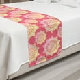 thumbnail image 2 of Oriental Bed Runner, Continuous Pattern of Mandala Inspired Ornate, Decorative Accent Bedding Scarf for Hotels Homes and Guestrooms, King, Pastel Pink Marigold, by Ambesonne, 2 of 2