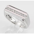 thumbnail image 3 of Single Row 1.00Ct Round Cut Simulated Diamond Men's Engagement Ring 14K White Gold Plated 925 Silver, 3 of 5