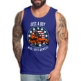thumbnail image 2 of Just A Boy Who Loves Mowers Men’s Premium Tank, 2 of 7