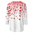 thumbnail image 4 of Shadoumai Valentines Shirts for Women Trendy 2025 Cute Love Heart Print Tunic Tops Plus Size Casual Summer 3/4 Sleeve Blouses, 4 of 5