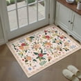 thumbnail image 6 of BERTHMEER 2'x3' Small Area Rugs for Bathroom Bedroom Entryway Kitchen Entrance Dorm Non Slip Washable Pink Floral Vintage Traditional Oriental Accent Flower Rugs, Multicolor, 6 of 8