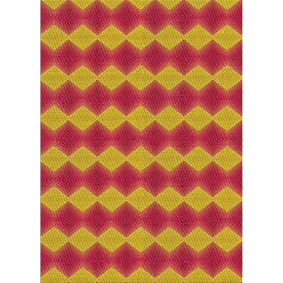 Ahgly Company Machine Washable Indoor Rectangle Transitional Yellow Area Rugs, 5' x 8'