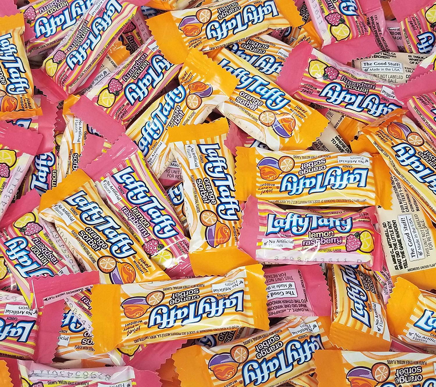 Laffy Taffy Orange Sorbet and Lemon Raspberry Flavored Fun Size Candy