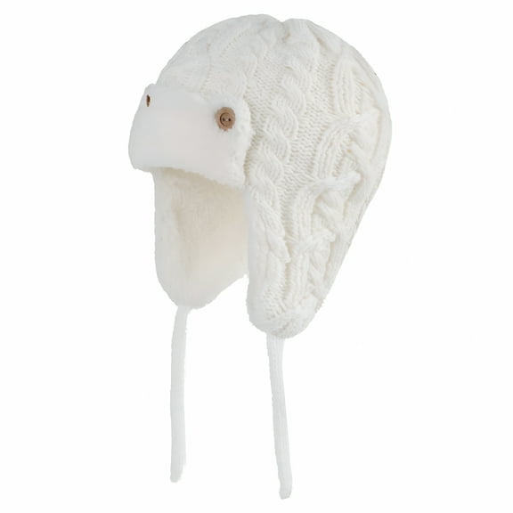 TELOLY 1 Pcs Kids Unisex Winter Knit Hat Long Earflaps Warm Fleece Trapper Hat with Ear Flaps for Boys Girls