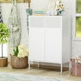 thumbnail image 6 of CHSHIN 47.2"H White Metal Locker Storage Cabinet with 2-Mesh Doors,3-Tier for Office,Home,Bathroom, 6 of 7