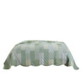 thumbnail image 2 of Benjara Reversible Fabric Queen Size Quilt Set with Geometric Pattern Motifs,Green, 2 of 4