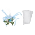 thumbnail image 1 of Arreglo artificial para bodas, hoteles y ceremonias Decoración floral para sillas en gasa celeste, 1 of 8