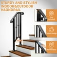 thumbnail image 5 of Ktaxon 1st Tier  Outdoor Handrails, Wrought Iron Railing, Exterior Hand Railing for Garage, Porch, Garden Outdoor & Indoor (Matte Black), 5 of 13