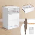 thumbnail image 5 of Hassch Two-Drawer Nightstand with Shelf, Modern White Bedside Table, Handleless Design, Space-Saving Storage Solution (15.75"L x 11.81"W x 23.62"H), 5 of 9
