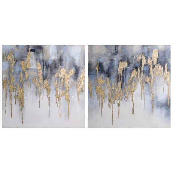 Golden Lighting 1&2 Textured Metallic Hand Painted Wall Art by Martin Edwards