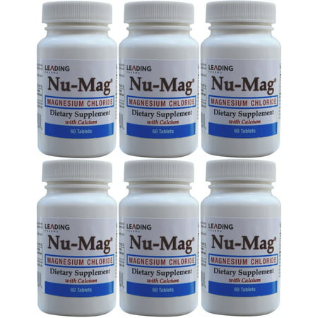Nu-Mag chlorure de magnésium avec du calcium 60 comprimés entérosoluble par bouteille PACK 6