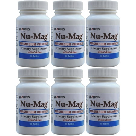 Nu-Mag chlorure de magnésium avec du calcium 60 comprimés entérosoluble par bouteille PACK 6