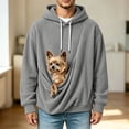 thumbnail image 2 of CONROSES Mens Corduroy Pet Pouch Hoodies Solid Long Sleeve Pullover Hoodie for Men Winter Puppy Cat Dog Hooded Sweatshirts with Pocket, 2 of 5