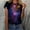 Multicolor, variant on Pitauce Women's T-Shirt Starry Sky Graphic Printed Tees Crewneck Short Sleeve Summer Tops Casual Loose Blouse Tunic Tops
