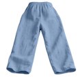 thumbnail image 5 of XFeng Men Linen Wide Leg Pants Drawstring Casual Trousers, 5 of 5