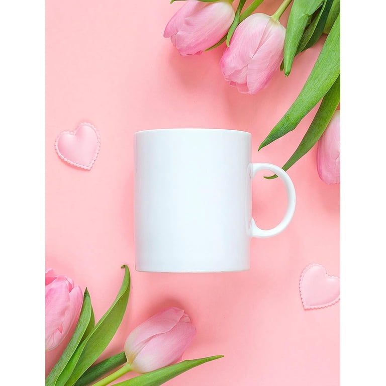 Blue Ribbon White Coffee Mugs Pack Of 2, 11 oz Ceramic Plain White Mug Set Dishwasher and Microwave Safe Gift For Friends and Family