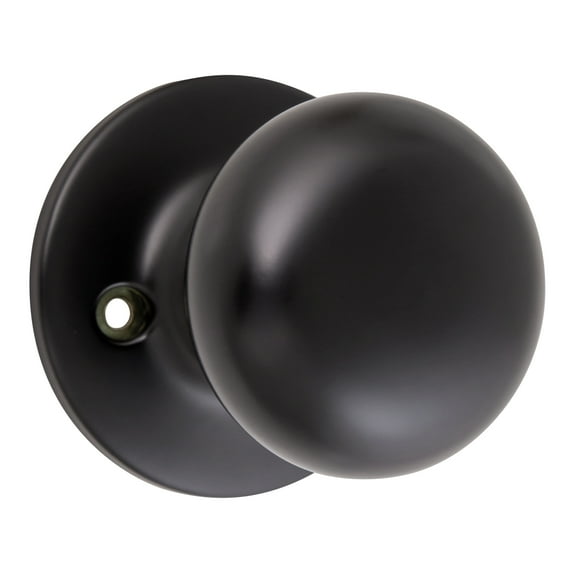 Design House Cambridge Interior Non-Turning One-Sided Dummy Door Knob, Matte Black