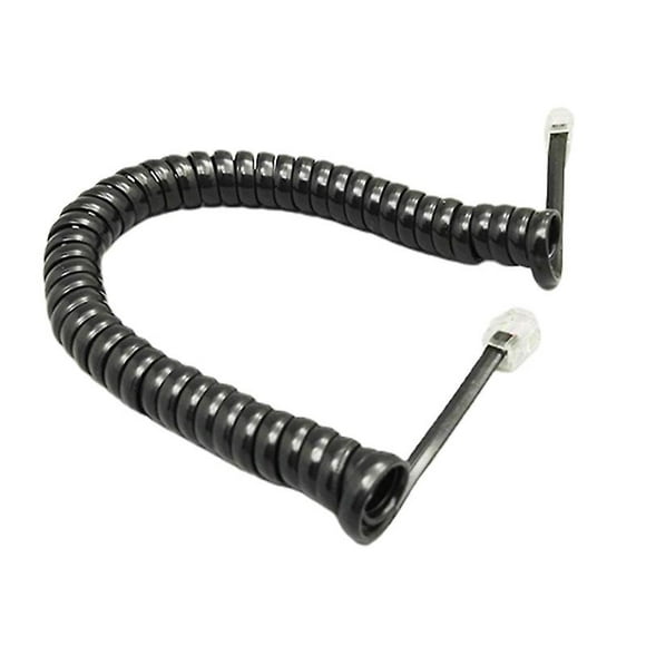 Rj9 Coiled 6 Feet Coiled Landline Phone Handset Cable Cord Rj9 4p4c 1.85m/6ft,,Black