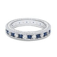 thumbnail image 4 of AFFY Simulated Blue Sapphire & White Cubic Zirconia Eternity Band Ring 14k White Gold over Silver-12.5, 4 of 8