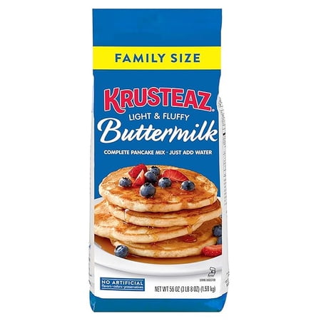 Krusteaz Complete Buttermilk Pancake and Waffle Mix, Light & Fluffy, 56 oz Bag