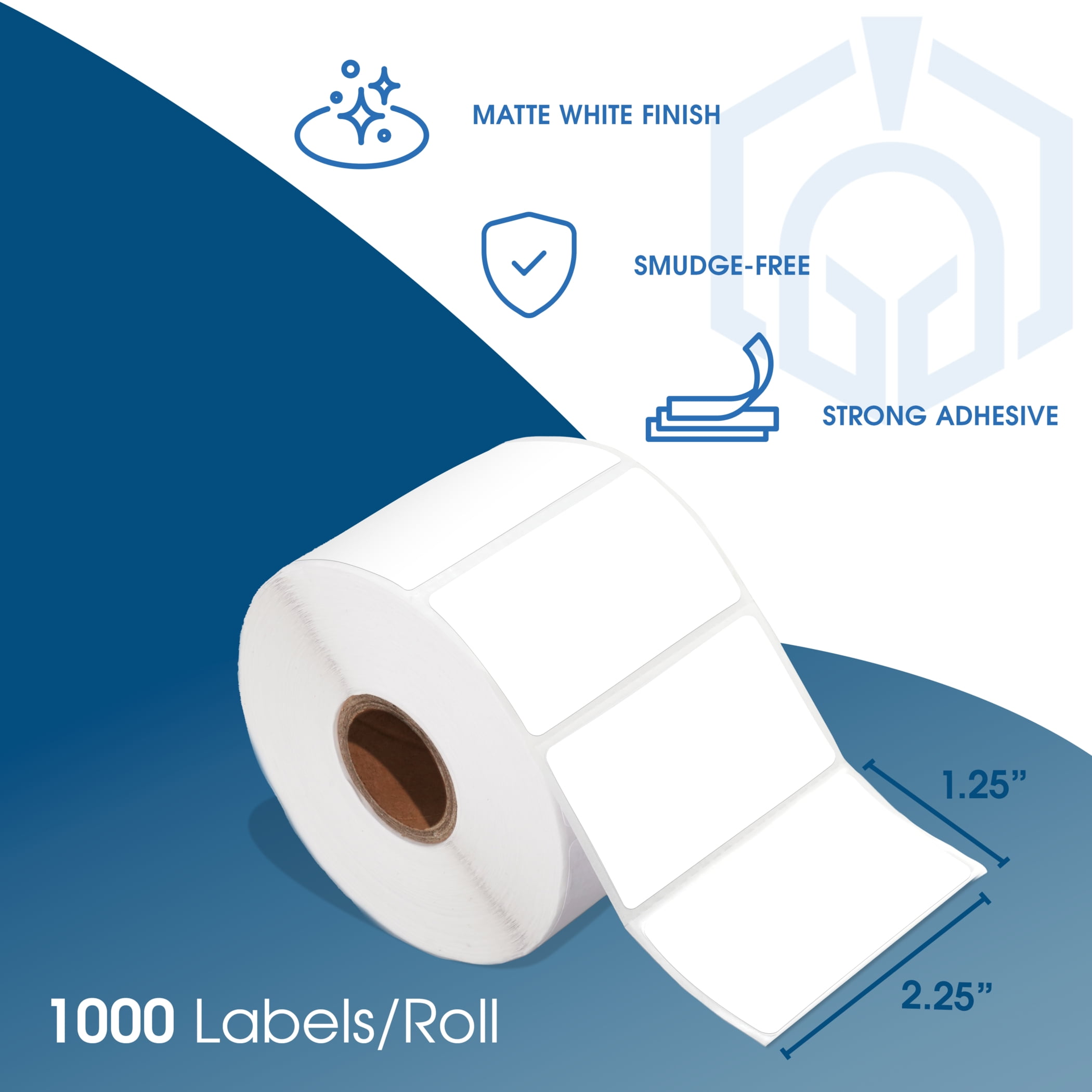 Spartan Industrial - 2.25" X 1.25” Direct Thermal Labels for Rollo & Zebra Printers - 10 Rolls, 1000/Roll