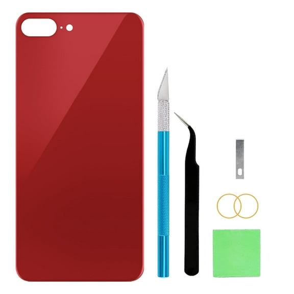 OEM Rear Back Glass Replacement for iPhone 8 Plus - Includes Repair Toolkit & Adhesive (Red)