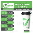 thumbnail image 2 of [25 Pack] 20 oz Compostable Paper Cups with Black Dome Lids - Biodegradable Disposable White Paper Coffee Cups PLA Lined - Eco-friendly Hot and Cold Drinking Cups, 2 of 8