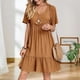 thumbnail image 3 of Vestido de verano Gchanao 2025 para mujer, manga corta, cuello en V, marrón M, 3 of 3