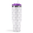 thumbnail image 3 of 40oz Purple Bow Tumbler with Handle Straw and Lid Bow-Knot Travel Coffee Tumbler Cup for Women Friend Holiday Birthday, 3 of 9