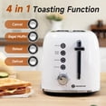 thumbnail image 2 of Aigostar tostador retro de 2 rebanadas de acero inoxidable, tostador de pan extra ancha de 1.6 pulgadas con bagel, función de cancelación, descongelación, 6 ajustes de sombra y bandeja extraíble para, 2 of 5