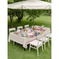 thumbnail image 5 of 54x80 Inch Outdoor Tablecloth with Umbrella Hole Zipper Rectangle Happy Easter Rectangular Tablecloths Outside Waterproof Spring Flower Pastoral Butterfly Retro Beige Patio Table Cover for Picnic, 5 of 8