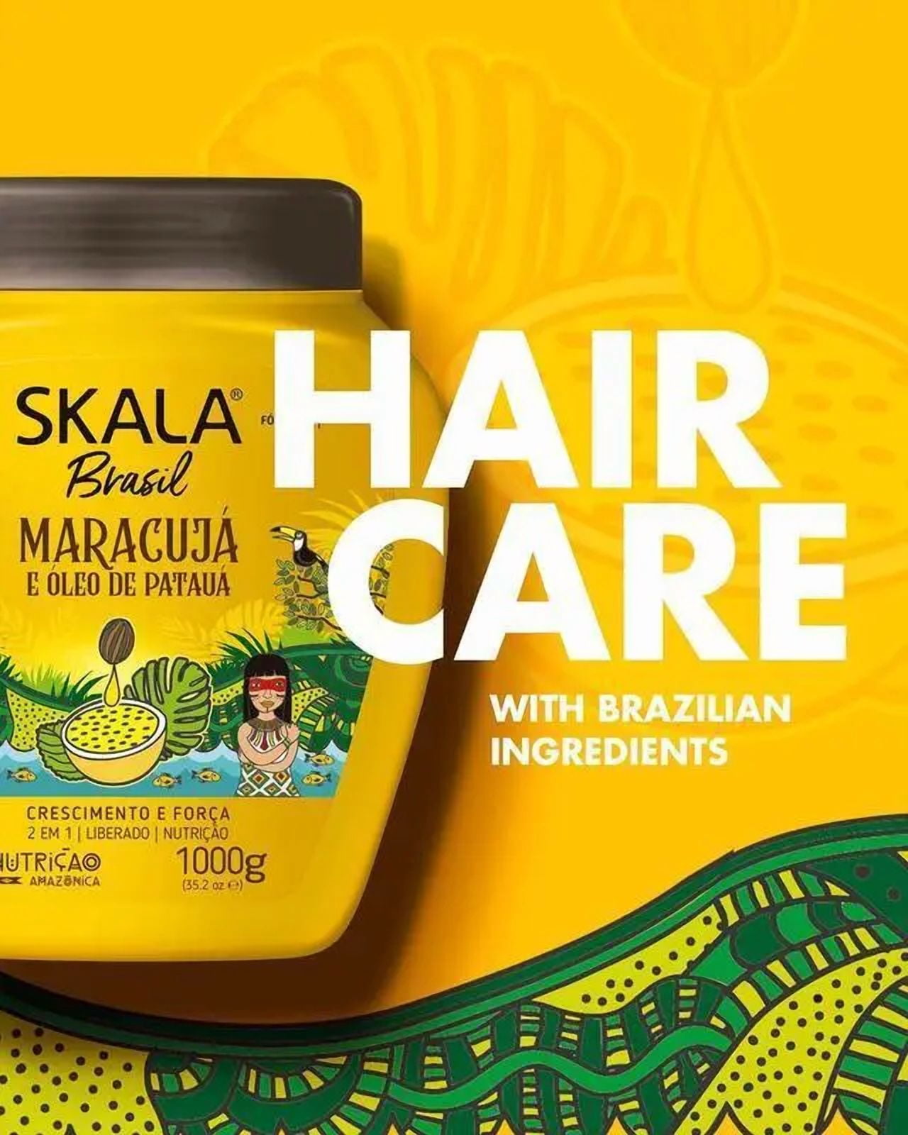Skala Expert Maracuja 35.2 oz 6-Pack Brazilian Curly Hair Treatment with Castor Oil & Panthenol, Strengthens, Repairs, Hydrates & Adds Shine