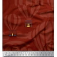 thumbnail image 1 of Soimoi Red Poly Georgette Fabric Architectural Structure & Hot Air Balloon Holiday Printed Fabric 1 Yard 52 Inch Wide, 1 of 3