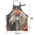 thumbnail image 2 of Kdxio Vintage Floral White Horse Apron with Pockets Adjustable Kitchen Aprons for Men Women Waterproof Aprons for Cooking,Drawing,Crafting, Baking Household Cleaning, 2 of 5