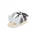thumbnail image 4 of Lavaport Cute Baby Girl Bowknot Plaid Sandals Soft Sole Anti-slip Shoes 0-18M, 4 of 4