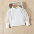thumbnail image 7 of Zwiiyzr 2025 Toddler Baby Girl Skirt Outfit Turtleneck Patchwork Mesh Long Sleeve Leather Pleated Skirt Mini Skirt Two-Piece Suit for 1-6 Years Of White, 7 of 7