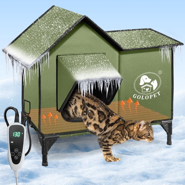 Casa para Gatos Calefaccionada GOLOPET con Aislamiento Impermeable