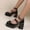 Black, variant on Jacenvly 2024 New Women's Summer Casual Round-Toe Sandals High-Heeled Platform Metal Buckle Fashion Sandals Black Sandals for Women Clearance