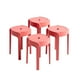 thumbnail image 1 of Set de 4 bancos de plástico apilables de 45 cm color rojo, 1 of 4
