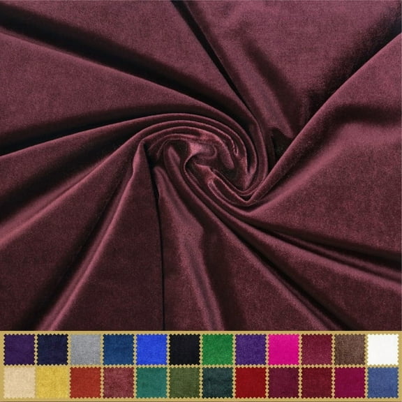 LitLook Stretch Velvet Fabric by the Yard - 58/60" Soft Velvet Fabric for Dresses, Costumes & Décor - 92% Polyester 8% Spandex - Acaiberry - 1.5"x1.5" Sample