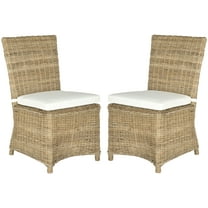 SAFAVIEH Sebesi Natural Cotton Solid Dining Parsons Chair, Natural (Set of 2)