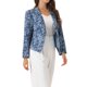thumbnail image 4 of Blazer Chic para Mujeres Abierto Frontal para Trabajar Traje Corto de Verano Chaqueta Azul-Floral M, 4 of 6